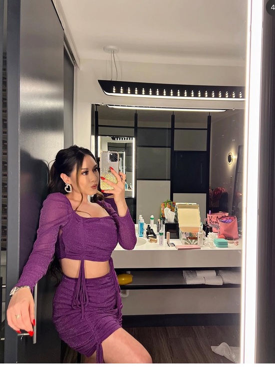 ASOS Dresses & Skirts - NaaNaa/ASOS Purple Two-Piece Ruched Crop Top & Skirt Set